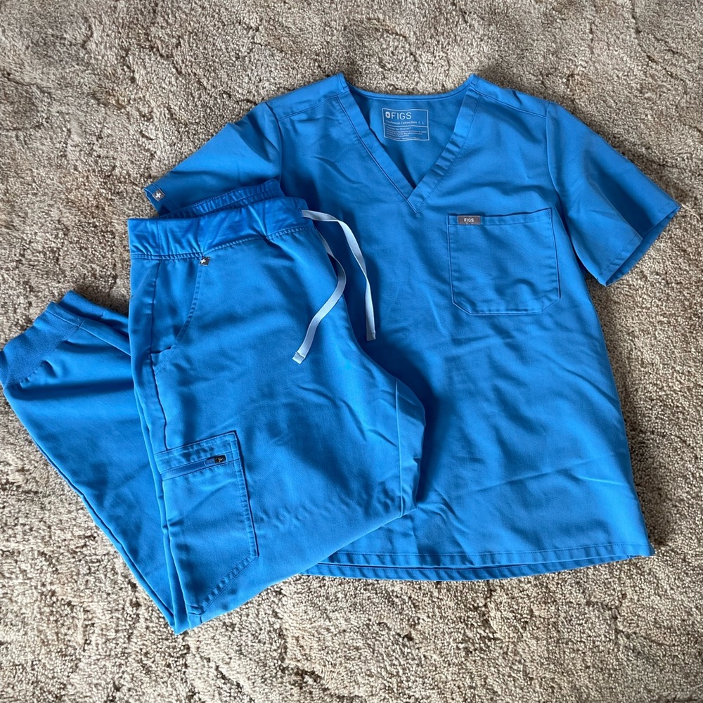 Figs Capri Blue Scrub Set